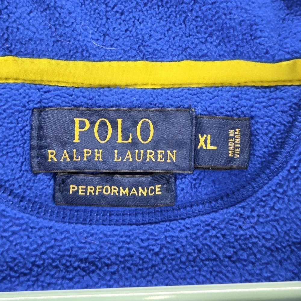 Polo Ralph Lauren Vest Mens XL Blue Fleece Full Zip Performance Outdoor